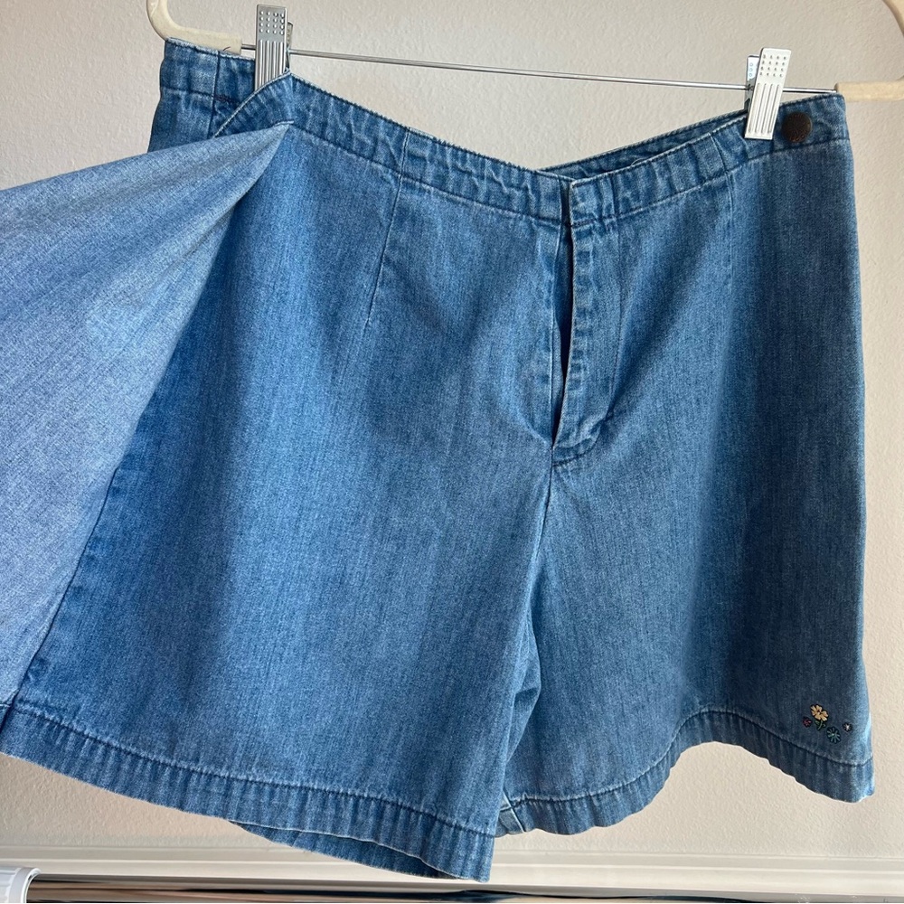 Winnie The Pooh Denim Skort Skirt Wrap Shorts Vintage Disney Store Y2K 1990s - Picture 4 of 10